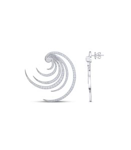 Zirconia Dainty Swirl Design Earrings